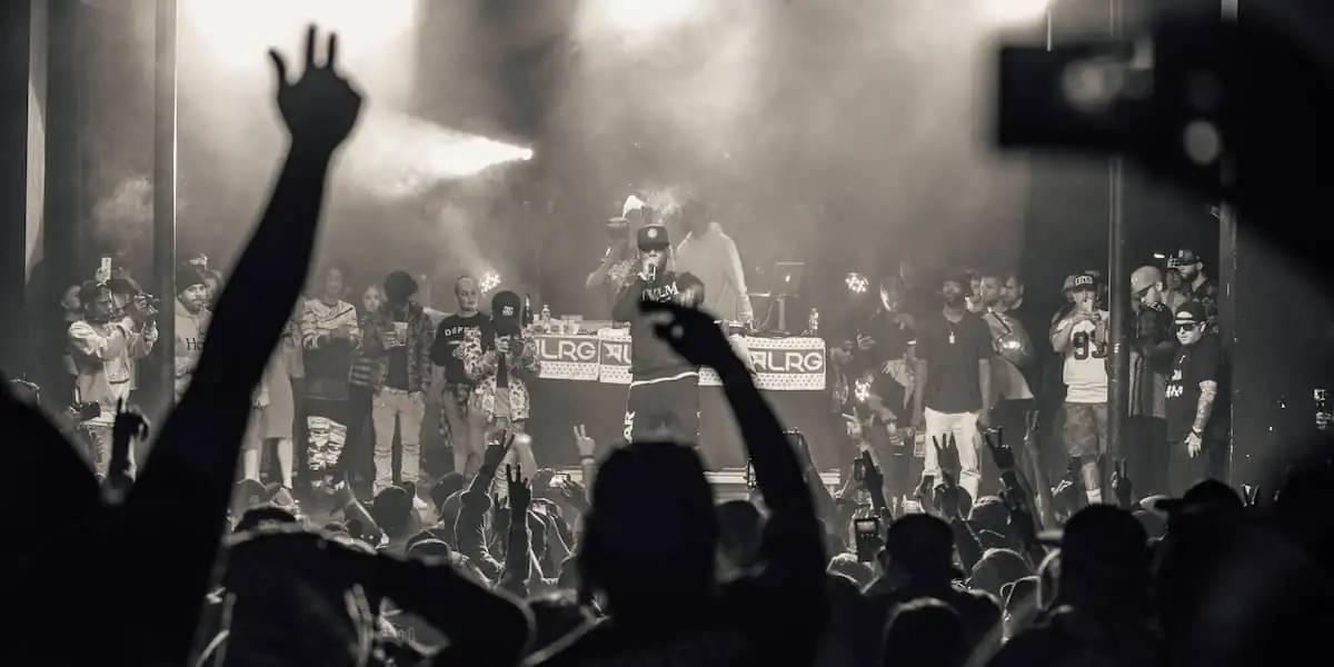Hip hop crowd at a live show